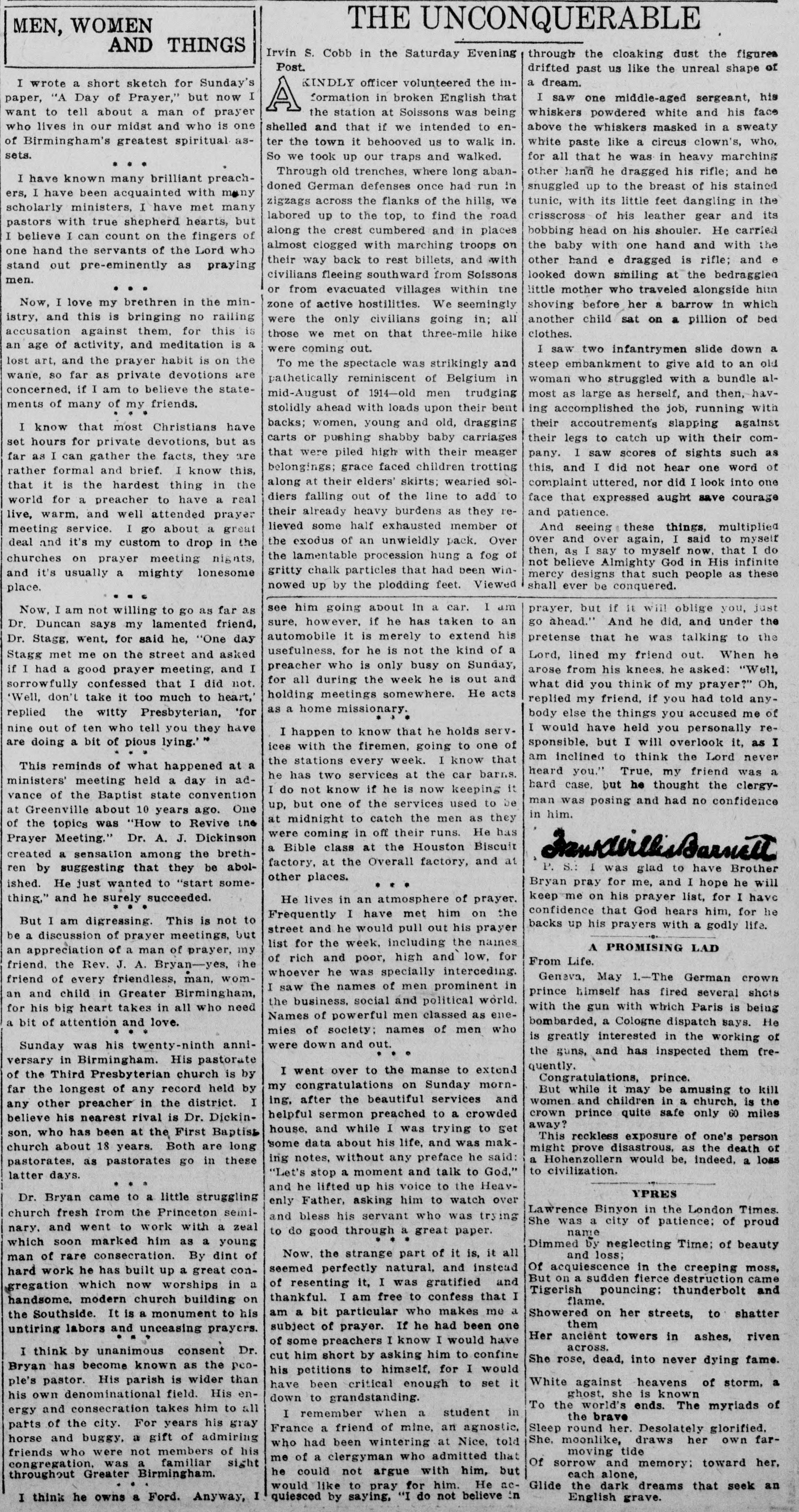 Frank Barnett Reflections